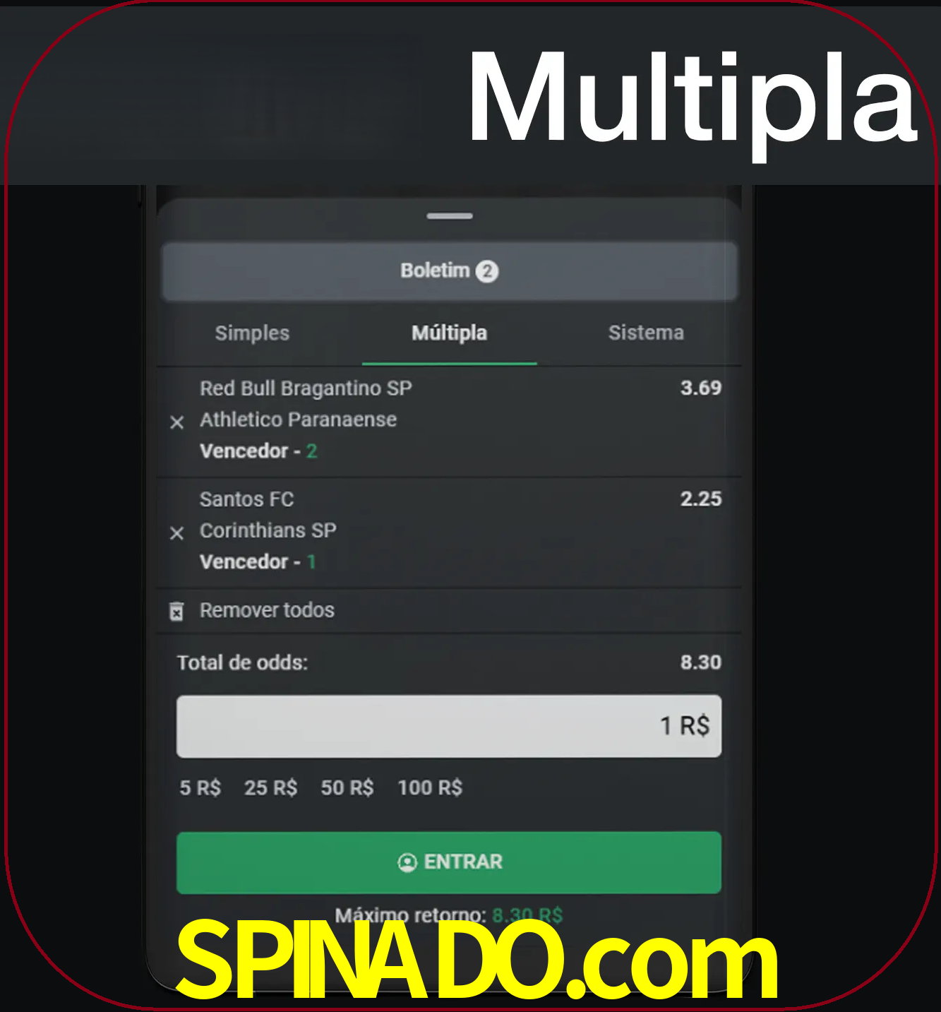 Faça apostas mais valiosas com mais de duas apostas.