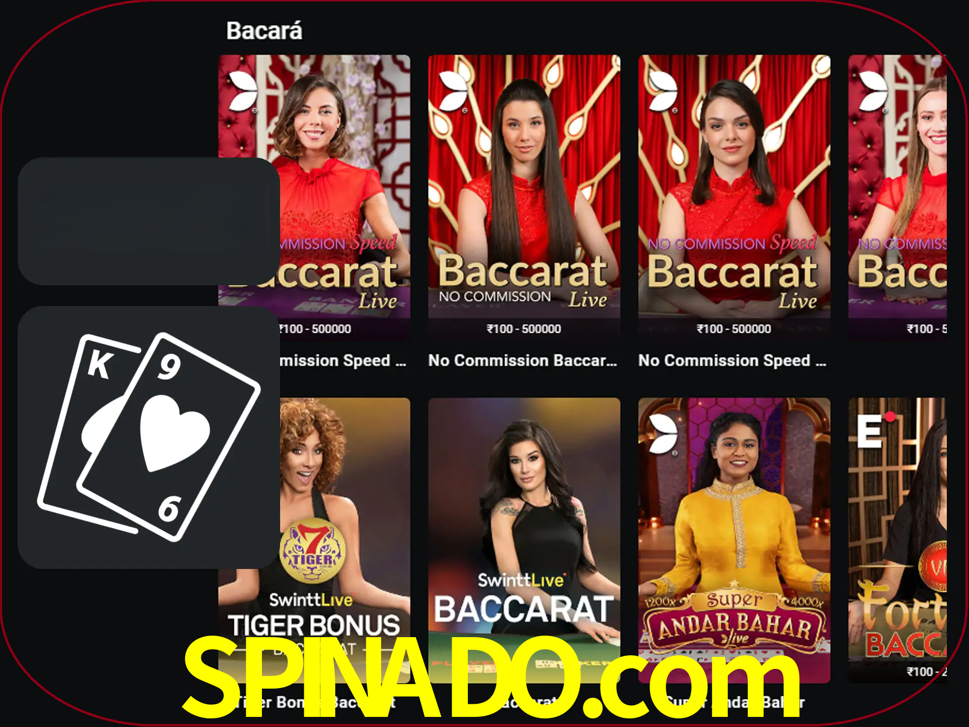 Ganhe muito dinheiro jogando jogos de bacará.
