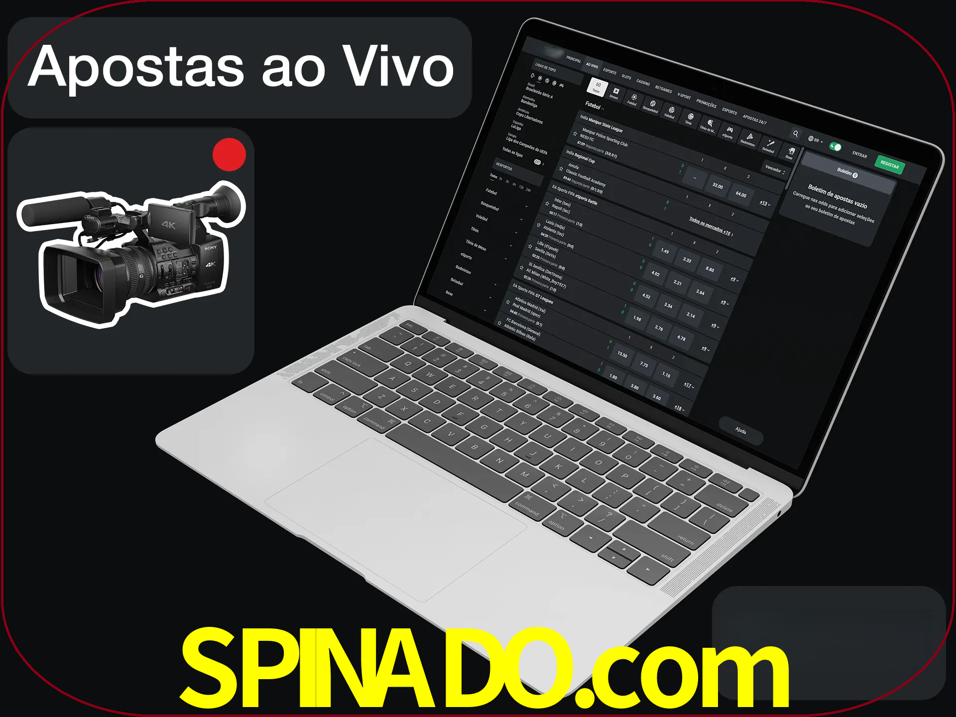 Aposte em formato ao vivo em nosso site.