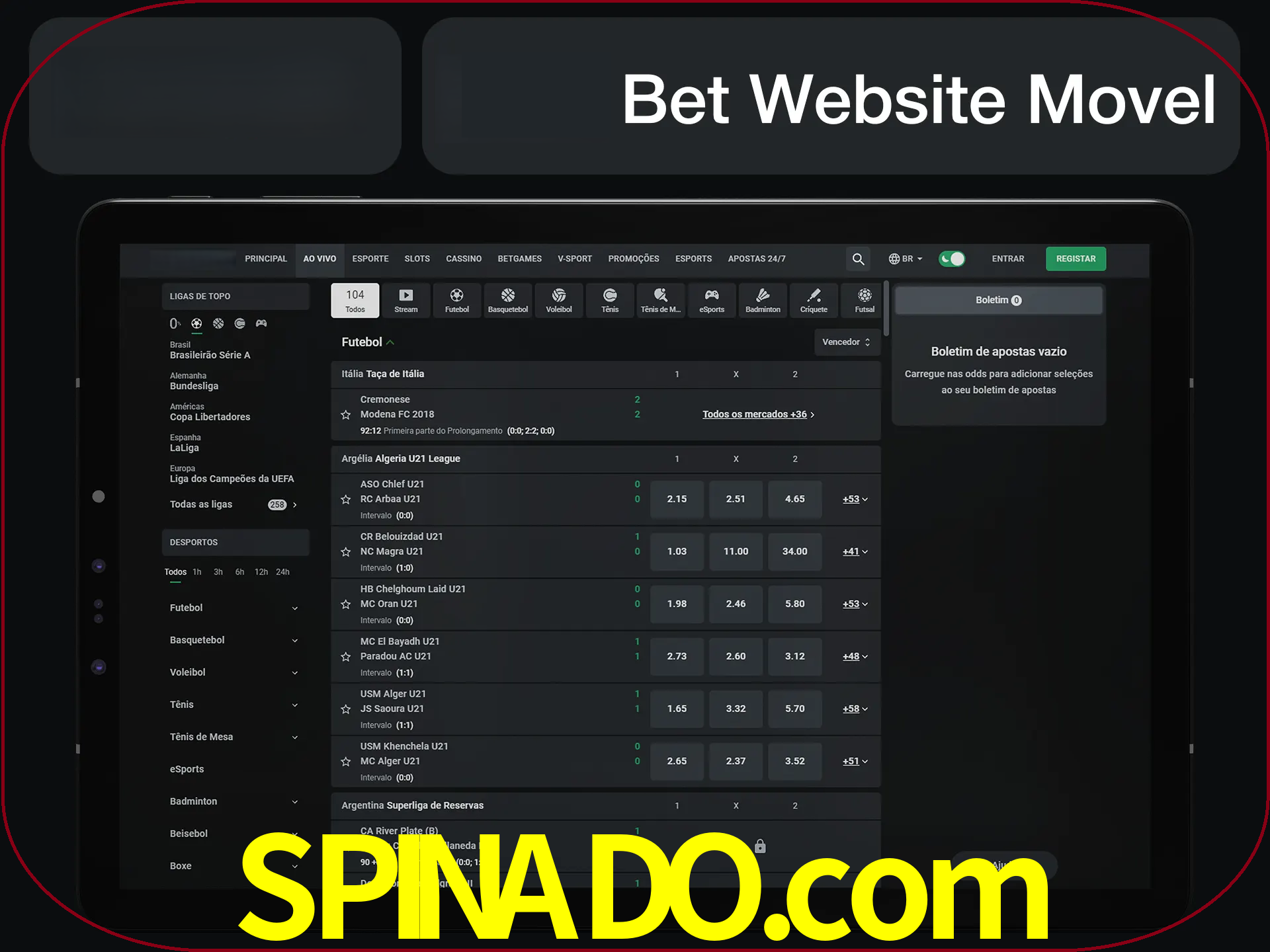 Use nosso website em qualquer dispositivo.