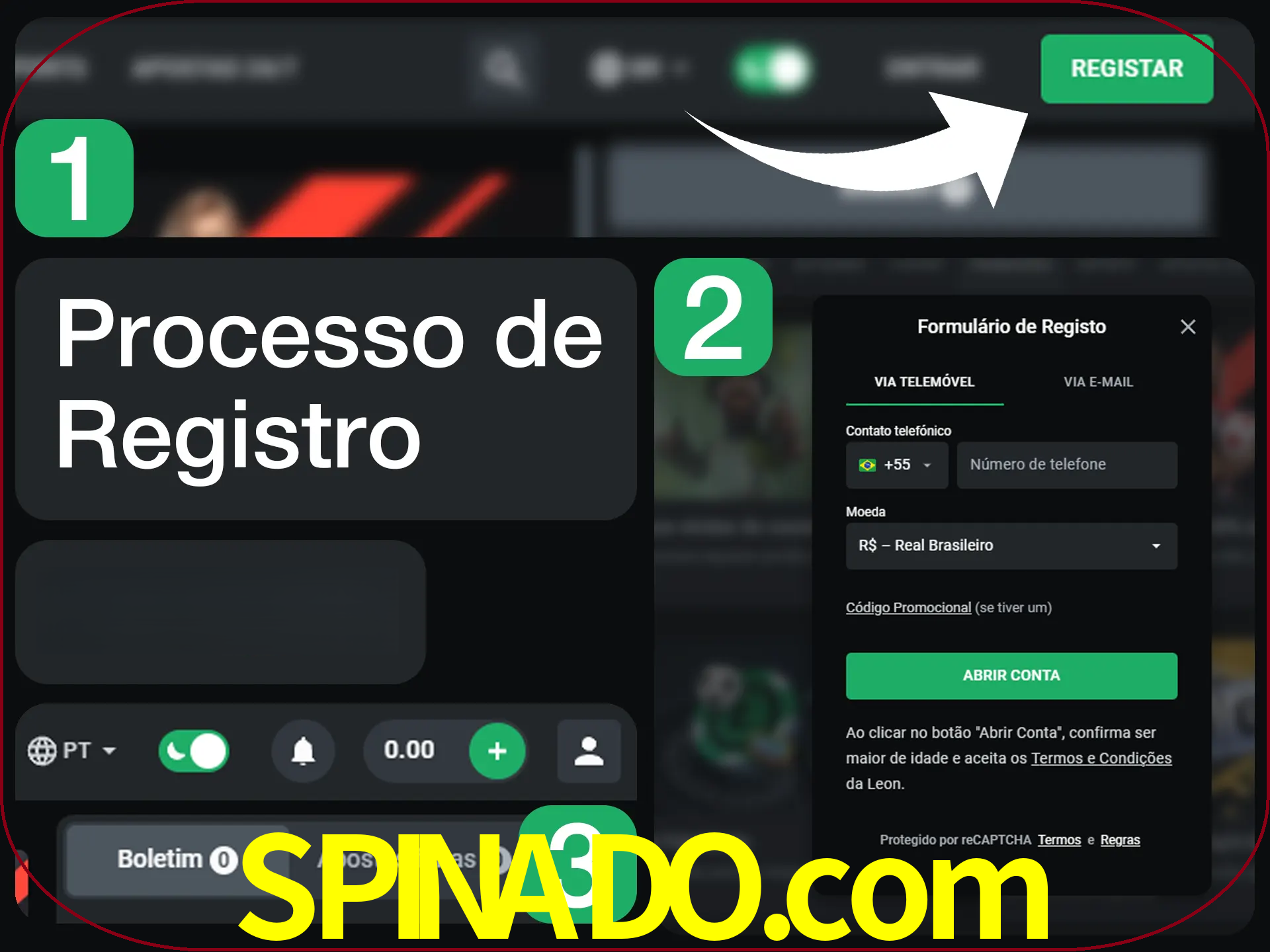 O processo de registro na LeonBet é simples.